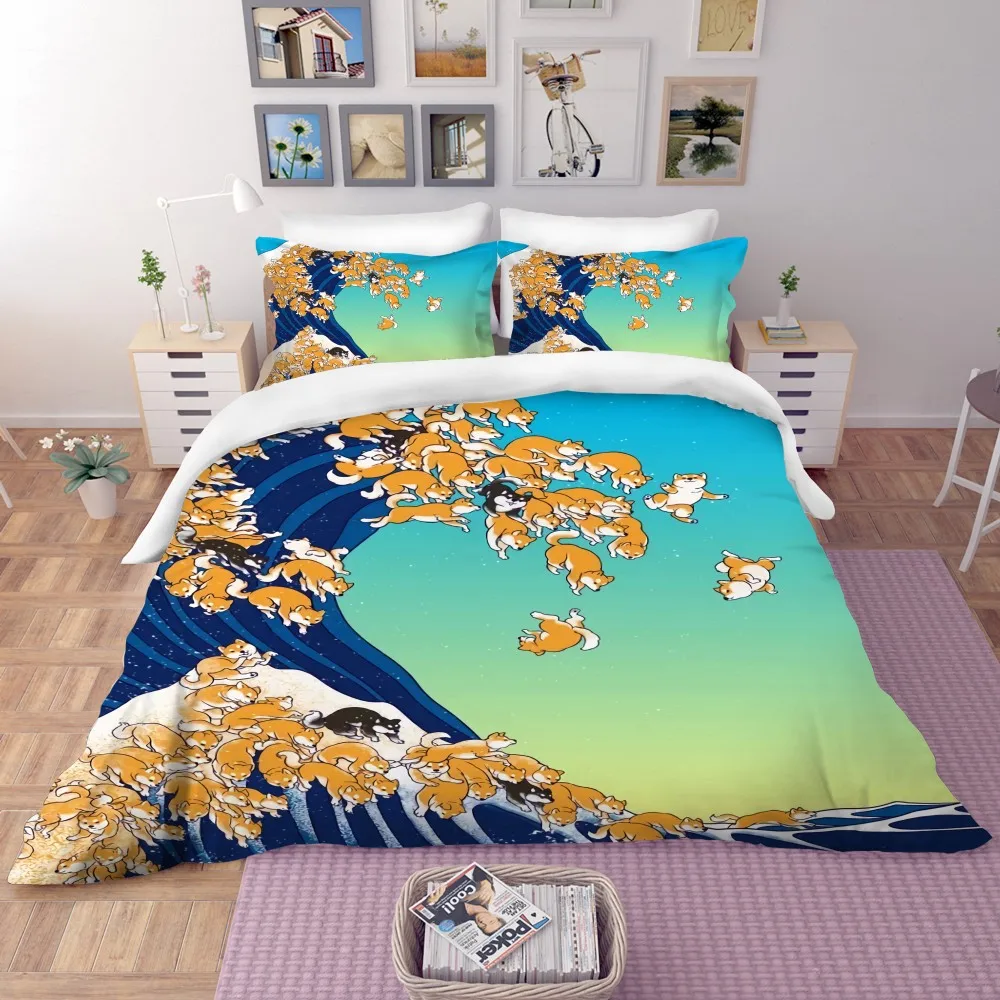 Набор постельного белья с рисунком волны океана тропический пляж летний