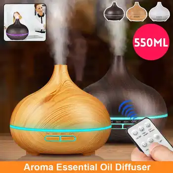 

Ultrasonic Air Humidifier Wood Grain LED Lights Aroma Essential Oil Diffuser Aromatherapy Electric Mini Mist Maker for Home
