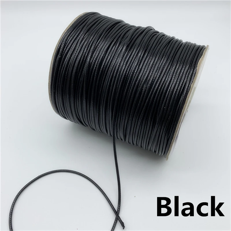 0.5mm 0.8mm 1mm 1.5mm 2mm Waxed Cotton Cord Rope Waxed Thread Cord String Strap Necklace Rope Jewelry Making cotton rope waxed cord