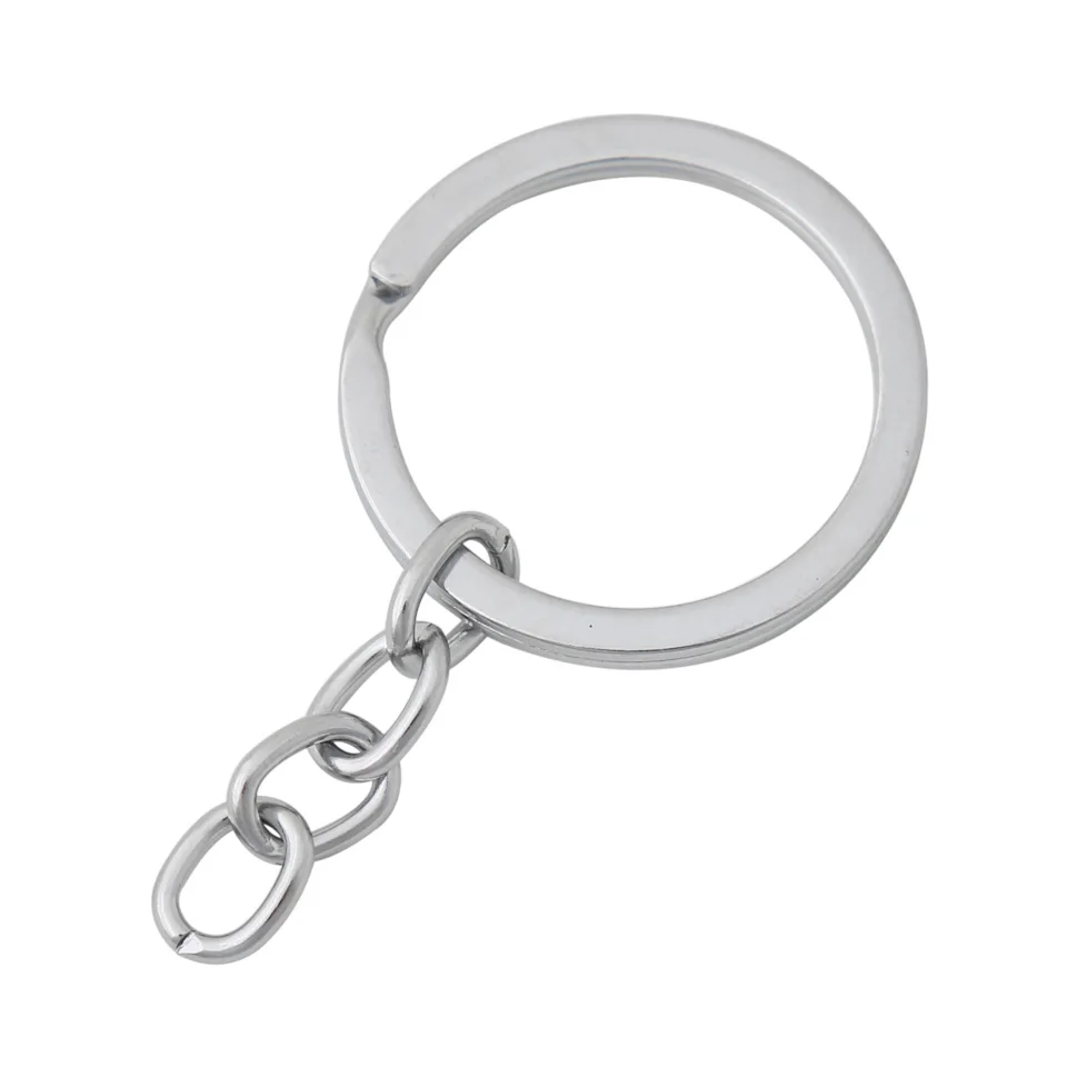 RAINXTAR Fashion Alloy Rhodium Color Key Chains 30*55mm 50pcs KC001