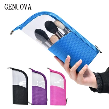 

New Semi-circular Make Up Bag Transparent Waterproof Cosmetic Bag Women's Beauty Makeup Brush Lipstick Organizer Men's Wash Bags