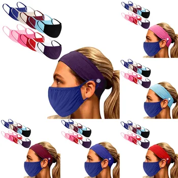

1PC Anti-hairband And 10PC Color Cloth Mask Set For Man And Women Mouth Cover Face Shield Mondmaskers Breathable Mascarillas