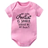 My Cute Auntie Is Single Wanna Be My Uncle Funny Baby Bodysuits Cotton Short Sleeve Baby Boys Girls Onesies Infant Rompers 3