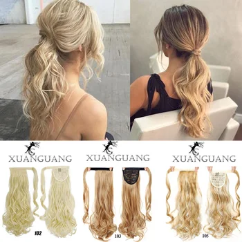 

XUANGUANG Fashion ponytail wig 24 Inch Curly Ponytail Hair And Straight Ponytail Hair Long wig