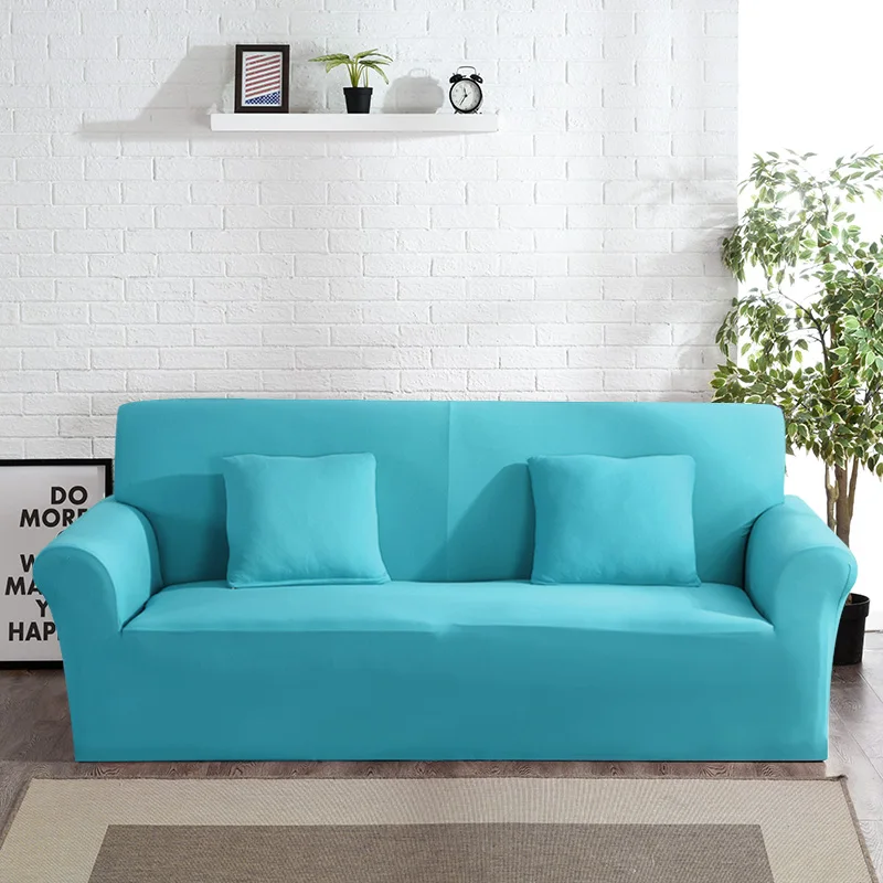 Эластичное покрытие для дивана Гостиная секционный диван Чехол защитный чехол для мебели, для дивана крышка из эластичной ткани на хлопковой основе 1/2/3/4 местный - Цвет: sky blue