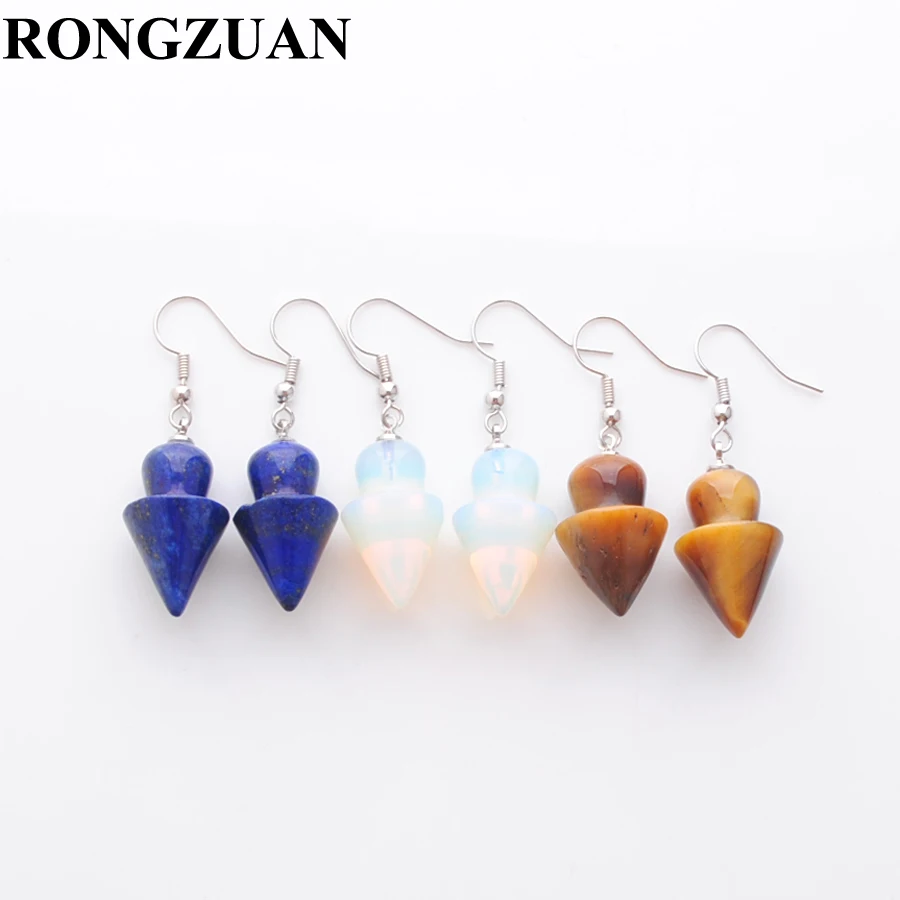 

Dangle Earrings Women Jewelry Natural Stone Beads Mushroom shape multiple Lapis Lazuli Turquoises Aventurine Rose Quartzs TBR333
