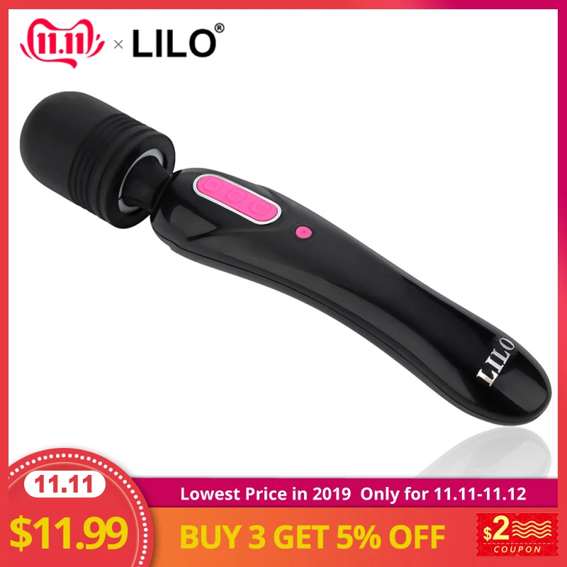Günstige LILO Wiederaufladbare Zauberstab Leistungsstarke Körper Massager Klitoris Vibrator AV Vibratoren Erwachsene Sex Spielzeug für Paare Sex Produkte