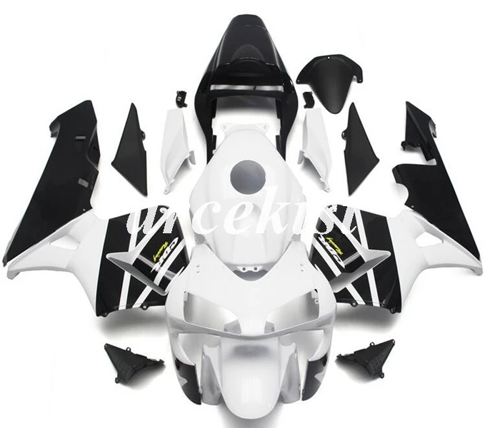 Литьевая Форма ABS мотоцикл обтекатели комплект подходит для CBR600RR F5 2003 2004 03 04 Кузов Набор красный черный - Цвет: black white