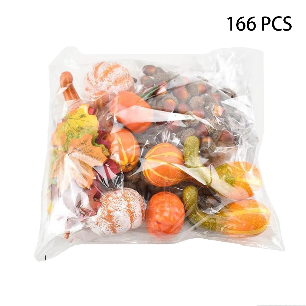 

Thanksgiving Realistic Small Fall Home Decor Portable Simulation Foam Gift Lifelike Prop Fake Artificial Pumpkin Set Mixture