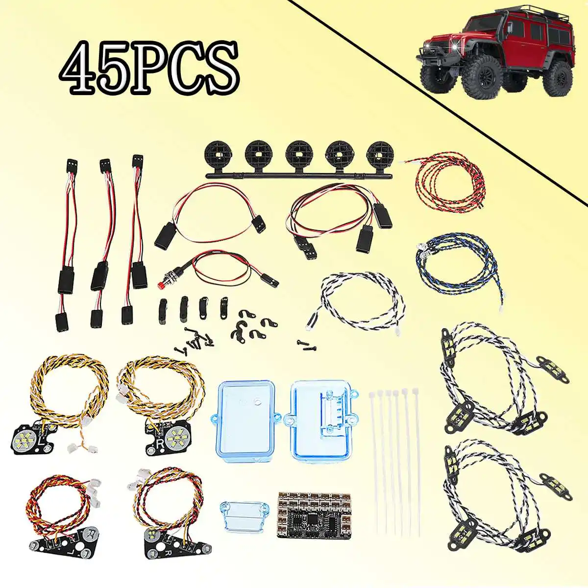 

45Pcs LED Front Rear Tire Searchlights Roof light IC Lamp Group for Trx4
