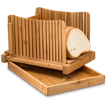 

1Pc Bamboo Bread Cutting Board Bread Slicing Guide Bread Toast Slicer Bagel Slicer Loaf Sandwich Bread Slice Cutter Shelf for Ho
