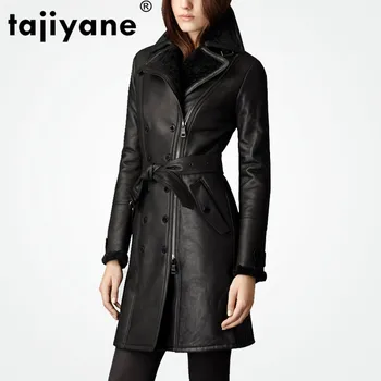 

Natural Fur Coat Female Vintage 100% Wool Fur Liner Genuine Leather Jacket Women Korean Double Faced Tops Sheepskin Coat LW2705