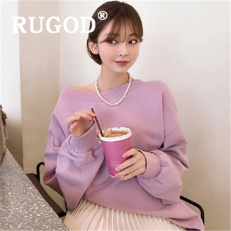 RUGOD женский однотонный теплый свитер с круглым вырезом свободные пуловеры Новое Осеннее поступление специальная Мода femme элегантный сладкий свитер modis