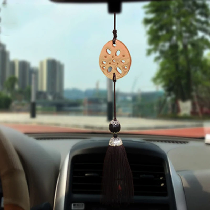 Lotus корень зеркало заднего вида кулон, Автомобильный декоративный сплав кулон, украшение автомобиля, корень лотоса, подарки, аксессуары для дома