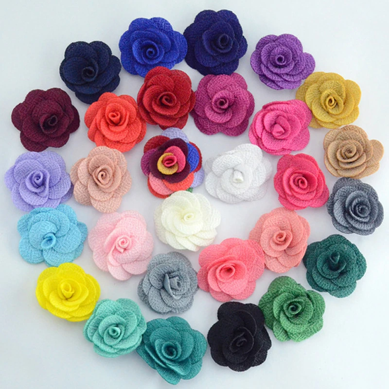 Inconsciente demasiado banjo 10 unids/lote de rosas de tela de 4CM, flores decorativas de tela de  algodón hecho a mano, Material de bricolaje a mano, accesorios para el  cabello de niña|Flores artificiales y secas| -