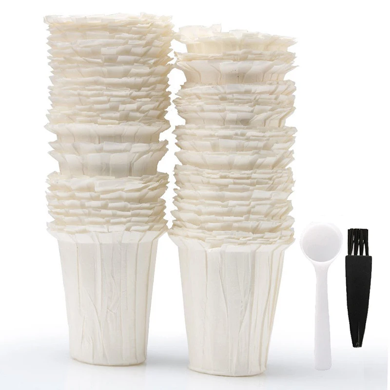 

Coffee Reusable Filter + 100Pcs Paper Filtes + Spoon + Brush For Keurig 2.0 Food Grade Plastic PP + Stainless Steel 304 For Home