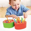 Magnet Strawberry Catch Worms Board Fishing Game for kids Magnetic Catching Caterpillar Montessori Educational Toys Baby Gift 2