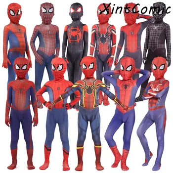 

2019 Kids Spider-Man Peter Parker Cosplay Costume halloween costumes for kid spiderman costume All Set