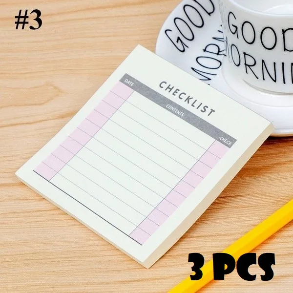 3 pcs list Harphia Plan memo pad note бумажный квадратный Еженедельный и Ежемесячный план не липкий трехфункциональный список - Цвет: 3 pcs list