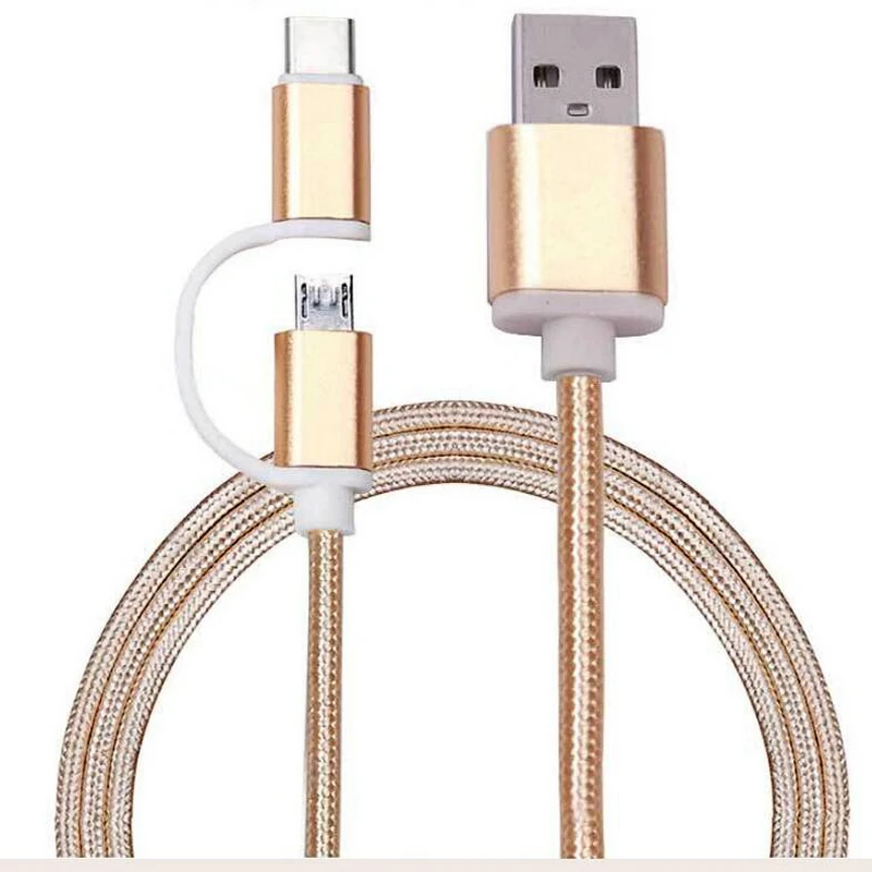 1 м USB Type C Micro USB 2 IN 1 usb micro usb Кабель быстрой зарядки для Xiaomi xiaomi redmi note 7 Huawei Samsung S9 Nokia xiaomi mi a2 samsung s9 Sony Oukitel Зарядные устройства для мобильных телефонов