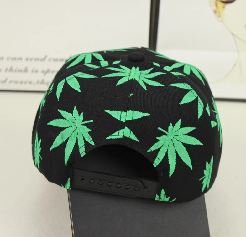 Новая мода вышивка лист белая кепка сорняки Snapback Головные уборы для мужчин и женщин хлопок хип-хоп облегающая Бейсболка подарок на день рождения