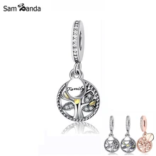 Оригинальные 925 пробы Серебряные Подвески из бисера, подвеска в виде семейного Heritage, подвески Древо жизни, подходят для браслетов Pandora, Женские Ювелирные изделия DIY