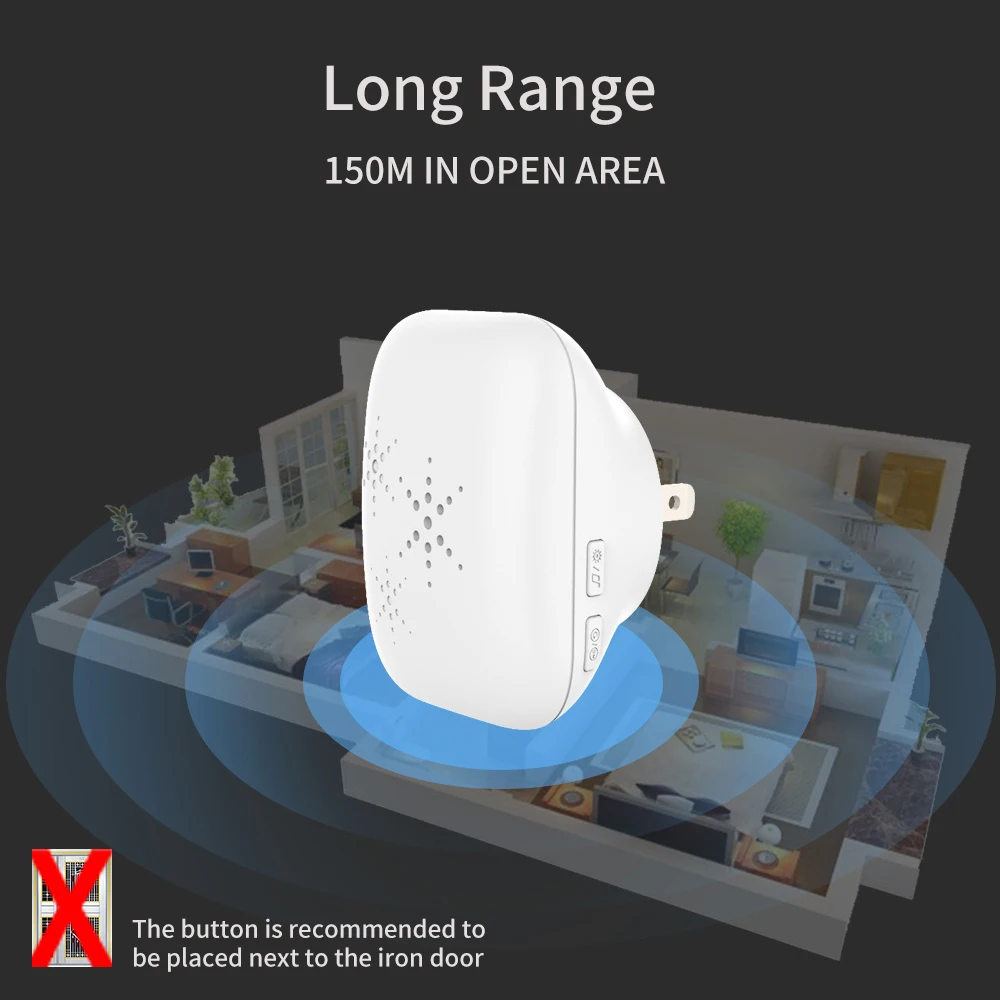 Wireless Doorbell Waterproof Self-powered Smart Door Bell Home No Battery Required Cordless Ring Dong Chime timbre calling