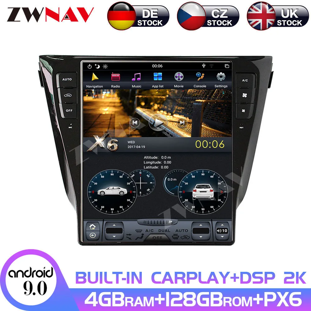 

12.1" Android 9 4+128G PX6 Vertical Tesla With DSP Carplay Car Multimedia Player For NISSAN Qashqai 2013-2018 Radio No DVD