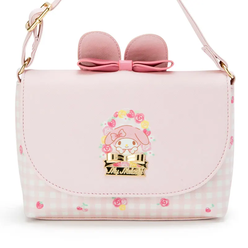 Милая розовая сумка на плечо с заячьими ушками My Melody, модная детская сумка на лямках с героями мультфильмов, кожаные сумки через плечо для девочек-подростков