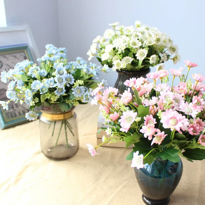30cm Artificial small daisy Chrysanthemum silk Flower garden Wedding home Christmas decor Simulation Folwers