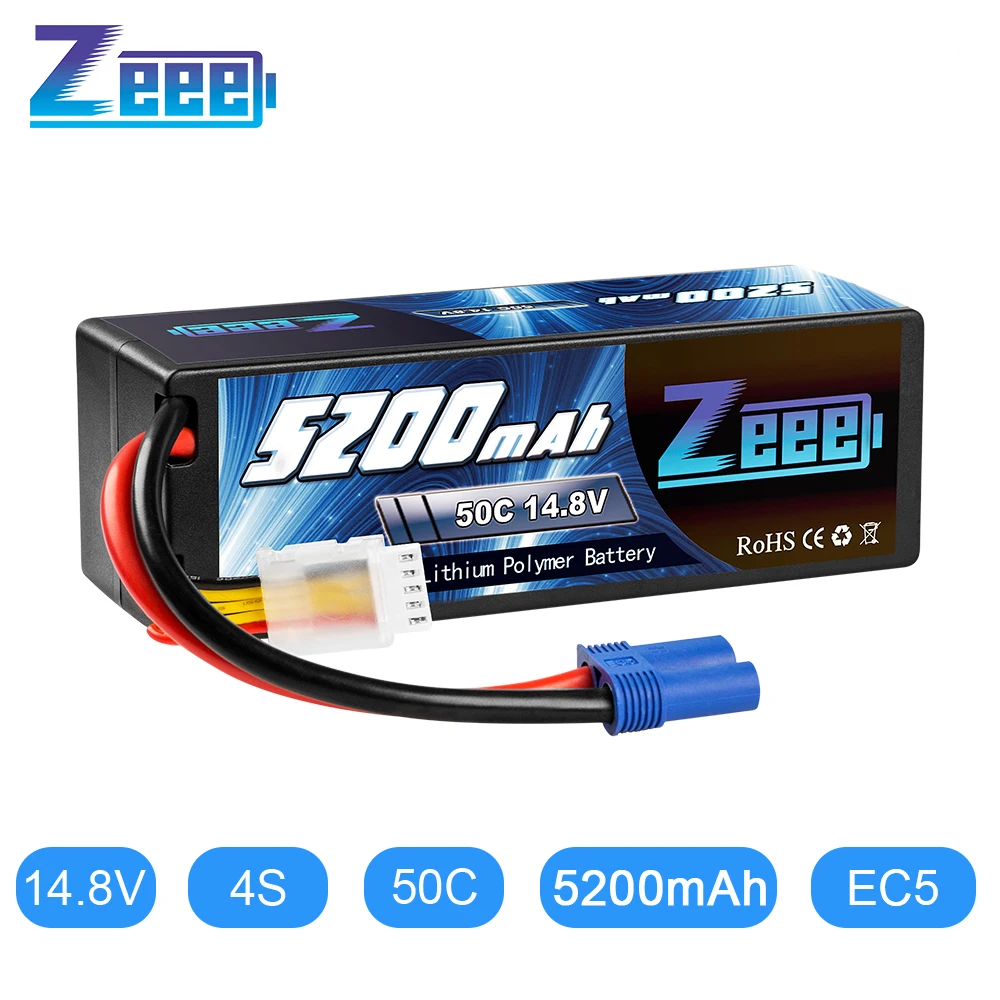 Аккумулятор Zeee 4S 14 8 в 5200 мАч 50C Lipo с разъемом EC5 | Игрушки и хобби
