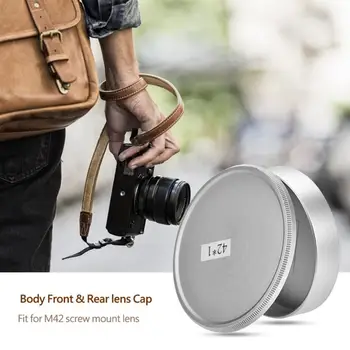 

Metal Protective Body Front & Rear Lens Dust Cap Cover for M42 Screw Mount Camera Lenses Body Front Rear Cap