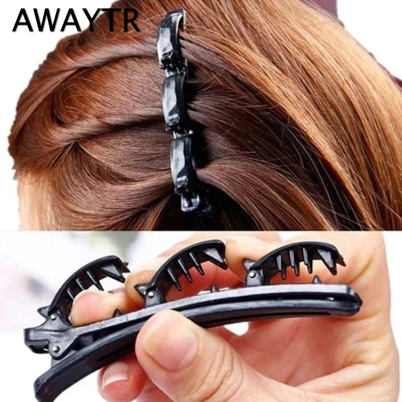 

AWAYTR Fashion Double Layer Bands Clip Hair Bands Plastic Braided Headband Punk New Knitting Womens Headwear Hair Accessories