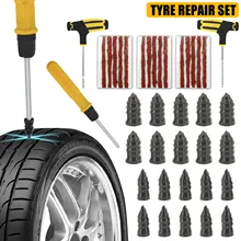 

Car Tire Repair Tackle Kit Auto Bicycle Motorcycle Vacuum Rubber Nails Screw Strips Puncture Plug Garage Hand Patch Tools