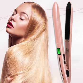 

DropShipping 2020 Hair Straightening Irons Electric 2in1 Hair Straightener Iron Curler Curling Flat Iron Floating Plates Curly