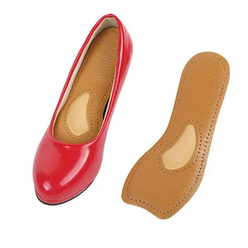 

36-40 Size Latex Leather Cowhide Insoles For Feet High Heel Spur Orthotic Arch Support Invisible Insert Pad Massage For Women