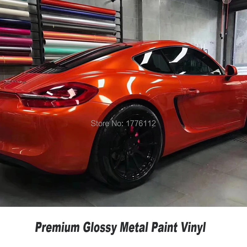 

Highest quality PREMIUM CAR WRAPPING FILM orange super glossy metallic wrapping film Quality assurance low initial tack adhesive