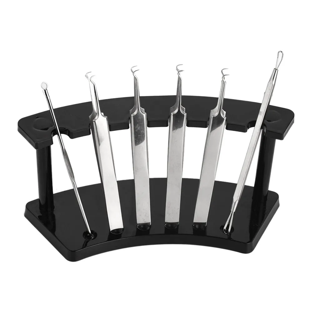 New Eyelash Extension Acrylic Tweezers Shelf Holder 6pcs Tweezer Display Stand Storage Positions Eye Lashes Beauty Makeup Tool