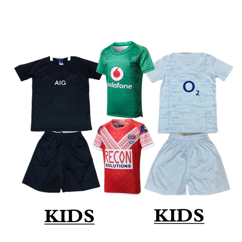 

2019 ENGLAND kids kit JERSEY TONGA RUGBY LEAGUE kids JERSEY Ireland IRFU kids JERSEY size 16-26 Top quality Free shipping