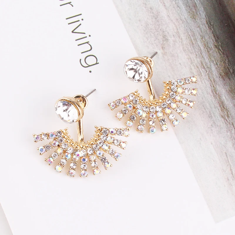 crystal AB LUBOV, модные, корейские, стильные, большие, круглые, серьги-кольца, Роскошные, золотые, серебряные, цветные, стразы, серьги для женщин, вечерние, ювелирное изделие, подарок - Окраска металла: crystal AB