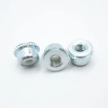

10pcs M3 M4 M5 self-locking press rivets nuts anti-loose buckle sheet metal carbon steel rivet nut blue and white zinc