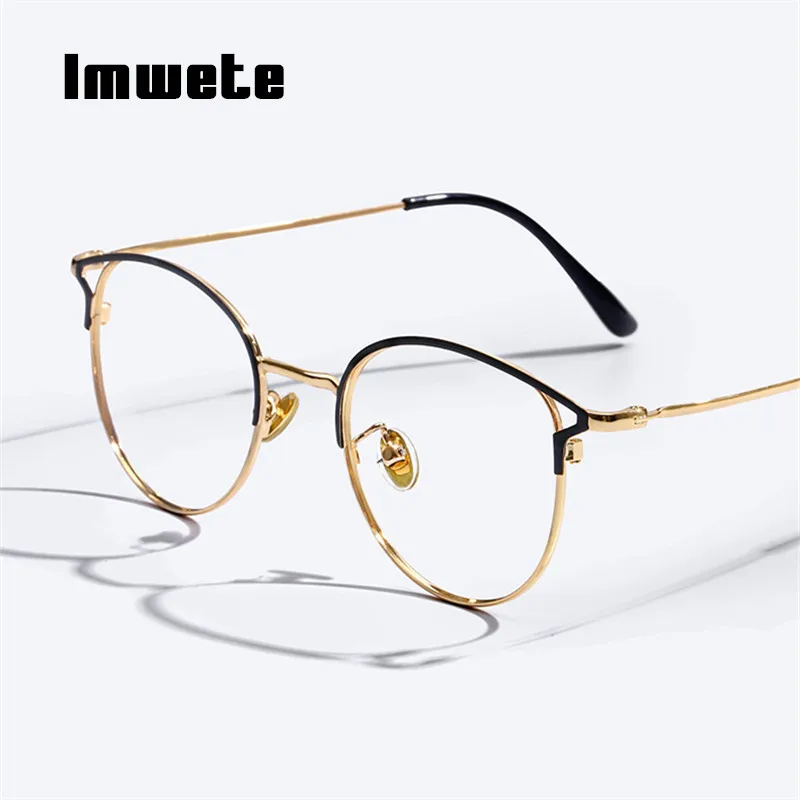 

Imwete Classic Anti Blue Ray Glasses Frame Women Cat Eye Eyeglasses Optical Myopia Spectacles Frames Computer Gaming Eyewear