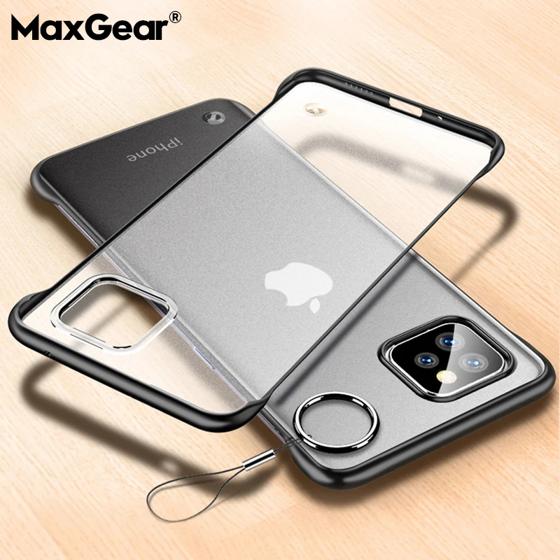 Безрамный чехол для iPhone 11 Pro X XR XS Max роскошный тонкий телефона с кольцом 6 6S 7 8 Plus