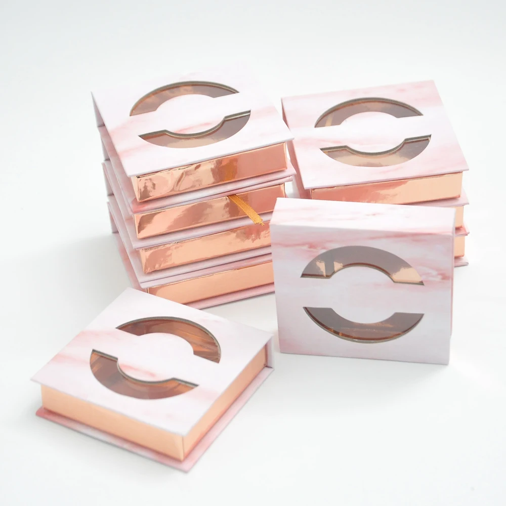 

50pcs/pack Lash Boxes Eyelash Packaging Lashes Box Cases Custom 3D Mink Eyelashes Wholesale False Eyelashes Package Square Cases