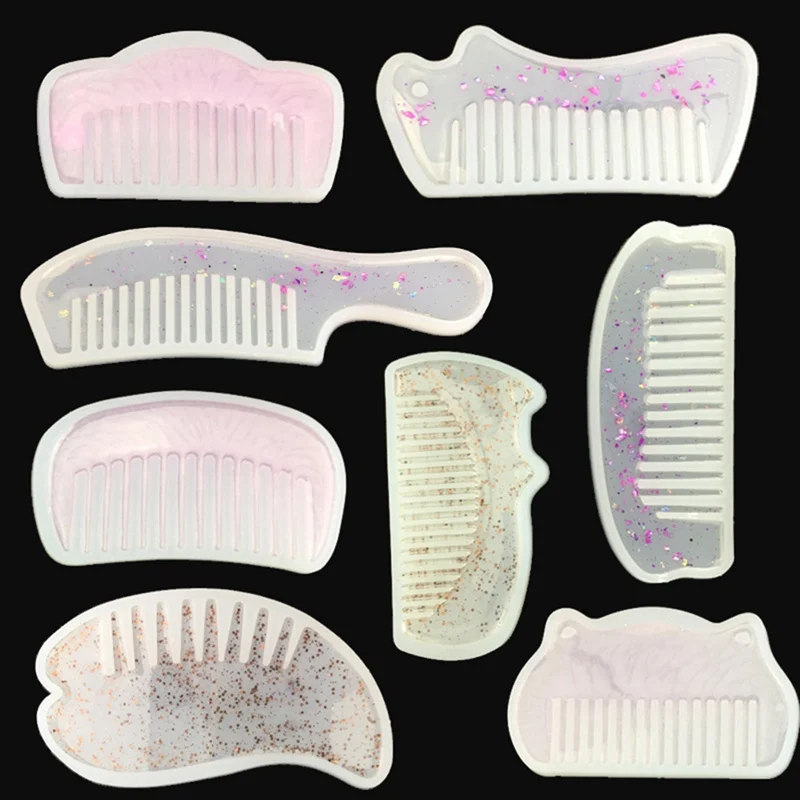 

3D Transparent UV Resin Silicone Comb Mold Epoxy Resin Molds For DIY Jewelry Making Tools Christmas Gifts Resin Molds Silicone