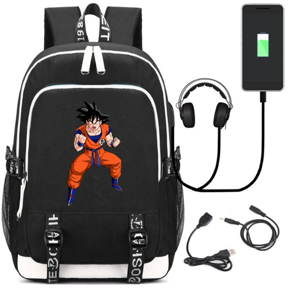Style 24 Мультяшный рюкзак Dragon Ball Z Saiyan, USB порт, рюкзак, сумка со змеиным узором для подростков, студентов, школьные сумки, дорожная сумка на плечо для ноутбука - Цвет: Style 24