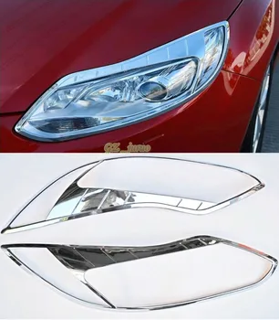 

2pcs ABS Chrome Headlight Lamp Cover Decoration Trim For Ford Focus 3 2012 2013 Automotive accessories