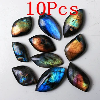 

1Pack/10pcs 20-40mm Multicoloured Flash/Fire Labradorite Freeform Pendant Gift Mineral Specimen Cabochon Gemstone