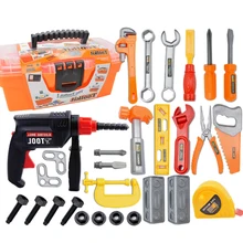 30 шт дети ремонт инструментов набор моделирования техническое обслуживание инструмент с электрическая дрель Моделирование Набор инструментов для ремонта дома игрушки подарки