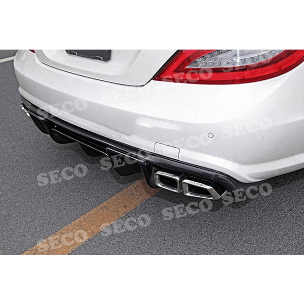 Для Benz W218 CLS350 CLS63 AMG 2011 2019 углеродное волокно задний диффузор для губ из
